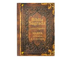 Bíblia Sagrada Vintage Lt Gigante Capa Dura Arc Com Harpa