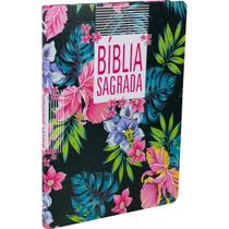 Bíblia Slim ampliada NAA material sintético Floral Preta - SBB