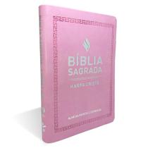 Bíblia Slim Harpa Luxo Rosa