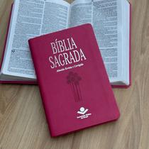 Bíblia Slim rosa pink SBB - ultra fina compacta ARC
