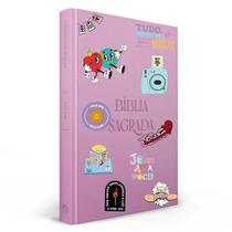 Biblia Sticker Nvi Capa Dura Roxa Penkal Cristã Evangélica Gospel Índice Crente Feminina Mulher Homem Leão Jovem