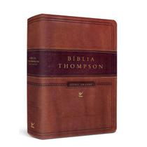 Bíblia Thompson AEC Letra Grande Capa Luxo Marrom Claro e Escuro - Editora vida - Contexto