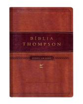 Bíblia Thompson - Letra Grande - Com Indice - Capa Luxo Marrom Claro E Escuro