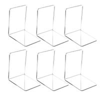 Bibliocanto Cristal Suporte Apoio Livro Aparador Lateral Para Estante Organizador Livros e Out