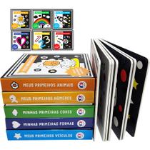 Biblioteca do Bebe Meu Primeiro Lvro Preto e Branco Brilhante Alto-Contraste Para Bebês 6 Volumes Cartonados