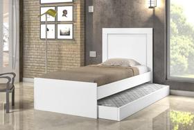 Bibox Lunis Solteiro Branco com Auxiliar e Colchões