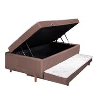 Bibox Solteiro com Baú e Auxiliar 5cm Marrom Bibox Solteiro com Baú e Auxiliar 5cm Marrom