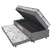 Bibox Solteiro Espuma Com Baú E Auxiliar 5cm Cinza