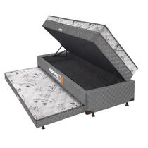 Bibox Solteiro Espuma com Baú e Auxiliar 5cm Cinza Bibox Solteiro Espuma com Baú e Auxiliar 5cm Cinza