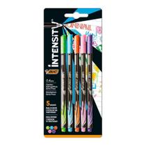 Bic Canetas Hidrográficas Ponta Extra Fina Intensity Cores Fashion 5 Unidades
