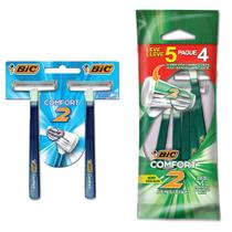 Bic Kit Barbeador Comfort 2 Sensitive + Comfort 2 Pele Normal