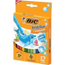 Bic Pacote com 6 Caneta hidrografica Evolution 12 Cores