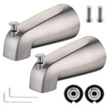 Bica para Banheira KPW com Alcance de 4 Polegadas, Níquel Escovado, Kit com 2 Bica para Banheira KPW com Alcance de 4 Polegadas, Níquel Escovado, Kit com 2