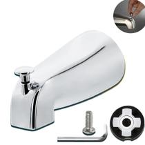 Bica para banheira QLXAQLX 13,7 cm com desviador de puxar, cromada Bica para banheira QLXAQLX 13,7 cm com desviador de puxar, cromada