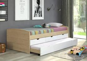 Bicama Aspen com 3 Gavetas Inter Link - Natural/Branco Bicama Aspen com 3 Gavetas Inter Link - Natural/Branco