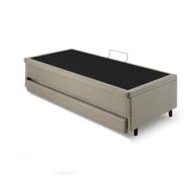 Bicama B&G com Baú Solteiro 96x203cm com Cama Auxiliar 78x188x12cm Linho