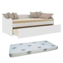 Bicama Babá Ariel Branco Acetinado com 2 Colchões Ortobom Carolina Bicama Babá Ariel Branco Acetinado com 2 Colchões Ortobom Carolina