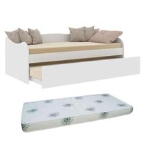 Bicama Babá Ariel Branco Acetinado com 2 Colchões Ortobom Carolina Bicama Babá Ariel Branco Acetinado com 2 Colchões Ortobom Carolina