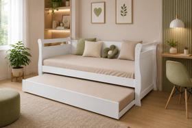 Bicama babá infantil solteiro framar bella branco mdf Bicama babá infantil solteiro framar bella branco mdf