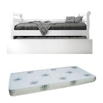 Bicama Babá Júlia Branco Brilho Com 2 Colchões - Carolina