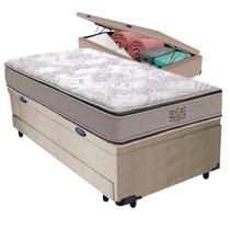 Bicama Baú Bege + Colchão Four Season Molas V-Store 88x188x74 Bicama Baú Bege + Colchão Four Season Molas V-Store 88x188x74