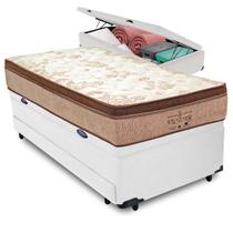 Bicama Baú Branco + Colchão Victory Molas V-Tech Solteiro