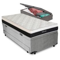 Bicama Baú Cinza + Colchão Dallas Molas V-Store 88x188x64 Bicama Baú Cinza + Colchão Dallas Molas V-Store 88x188x64