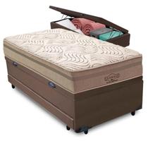 Bicama Baú Marrom Colchão Los Angeles Molas V-Store 96x203x72
