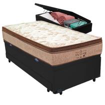 Bicama Baú Preto + Colchão Victory Molas V-Tech Solteiro