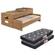 Bicama Bibox Duas Camas Com 2 Colchões Solteiro D20 100% MDF Cores Variadas