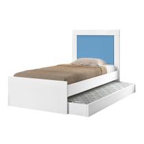 Bicama Bibox Luara Solteiro com Cama Auxiliar para Quarto Infantil e Juvenil - Branco/azul Bicama Bibox Luara Solteiro com Cama Auxiliar para Quarto Infantil e Juvenil - Branco/azul