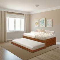 Bicama Bibox Solteiro Infantil Madeira Maciça Gabrieli Castanho