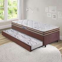 Bicama Box 88x188 Suede Marrom com Colchão Ortoline Anjos