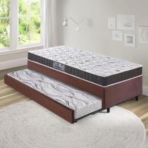 Bicama Box 88x188 Suede Marrom com Colchão Pantanal Anjos