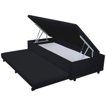 Bicama Box Baú Mega Suede Preto 3 em 1 - 088x188 - Solteiro Bicama Box Baú Mega Suede Preto 3 em 1 - 088x188 - Solteiro