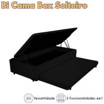 Bicama Box Baú Solteiro 3em1 com Cama Auxiliar em Cori Premium com 88cm de Largura