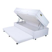 Bicama Box Baú Solteiro Mega 3 em 1 com Colchão Mega Nanno Euro - 078x188 Bicama Box Baú Solteiro Mega 3 em 1 com Colchão Mega Nanno Euro - 078x188