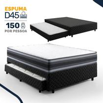 Bicama Box com Colchão de Espuma D45 Double Face Territory Hellen + Auxiliar de Espuma D28 Positanno Casal 138cm Bicama Box com Colchão de Espuma D45 Double Face Territory Hellen + Auxiliar de Espuma D28 Positanno Casal 138cm