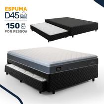 Bicama Box com Colchão de Espuma D45 Pillow Top Fort Comfort + Auxiliar de Espuma D28 Positanno Casal 138cm Bicama Box com Colchão de Espuma D45 Pillow Top Fort Comfort + Auxiliar de Espuma D28 Positanno Casal 138cm
