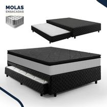 Bicama Box com Colchão de Molas Ensacadas Pillow Top UmaFlex Vitta + Auxiliar de Espuma D28 Positanno Casal 138cm