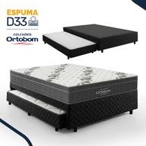 Bicama Box com Colchão Ortobom Airtech Ortopillow 100 D33 + Auxiliar de Espuma D28 Positanno Casal 138cm