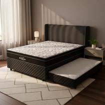 Bicama Box com Colchão Ortobom Airtech Ortopillow 150 D45 + Auxiliar de Espuma D28 Positanno Casal 138cm