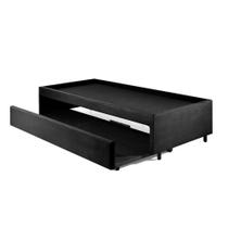 Bicama Box para Dois Colchões Solteirão 96x203 Suede Preto