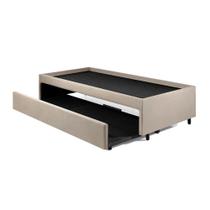 Bicama Box para Dois Colchões Solteiro 88x188 Suede Bege Bicama Box para Dois Colchões Solteiro 88x188 Suede Bege
