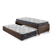 Bicama Box Solteirão 96x203 Cm Suede com Dois Colchões Adapto Molas Ensacadas Ecoflex