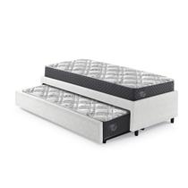 Bicama Box Solteirão em Revestimento Sintético Branco 96x203 com Dois Colchões Adapto Molas Ensacadas Ecoflex Bicama Box Solteirão em Revestimento Sintético Branco 96x203 com Dois Colchões Adapto Molas Ensacadas Ecoflex