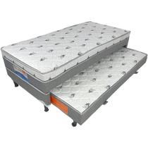 Bicama Box Solteirão Mola Ensacada Aloe Cinza 100X198X57 Ortofirme