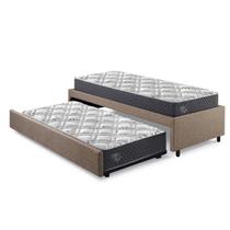 Bicama Box Solteiro 88x188 Linho com Dois Colchões Adapto Molas Ensacadas Ecoflex B&G Bicama Box Solteiro 88x188 Linho com Dois Colchões Adapto Molas Ensacadas Ecoflex B&G