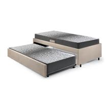 Bicama Box Solteiro 88x188 Suede Bege com Dois Colchões de Espuma Dual Firm Ecoflex Bicama Box Solteiro 88x188 Suede Bege com Dois Colchões de Espuma Dual Firm Ecoflex