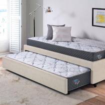 Bicama Box Solteiro Areia 88x188 com Dois Colchões Adapto Molas Ensacadas Ecoflex - Cama inHouse Bicama Box Solteiro Areia 88x188 com Dois Colchões Adapto Molas Ensacadas Ecoflex - Cama inHouse